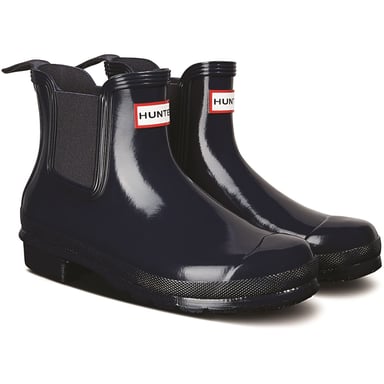 Hunter Original Chelsea Gloss Rubber Women's Navy Wellington Boots