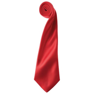 Premier Unisex Adult Colours Satin Tie (Red)