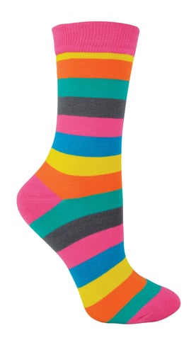 Miss Sparrow - Calcetines de Bambú para Mujer | Novedosos Calcetines de Rayas y Lunares | Suaves y Transpirables | Regalos para Ella - Rayas Gruesas y Brillantes