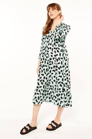Vestido amplio estampado verde