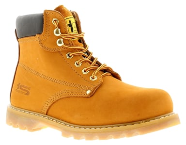 New Mens/Gents Tan Tradesafe Lace Up Steel Toe Cap Safety Boots.