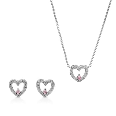 Orphelia 'Marise' Women's 925 Sterling Silver Set: Necklace + Earrings - Silver SET-7488