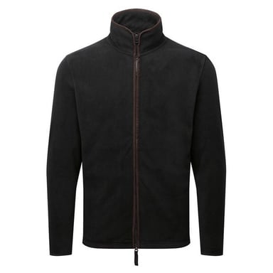 Premier Mens Artisan Fleece Jacket (Black/Brown)