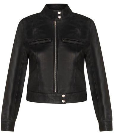 Chaqueta de motociclista de cuero liso para mujer - Braga