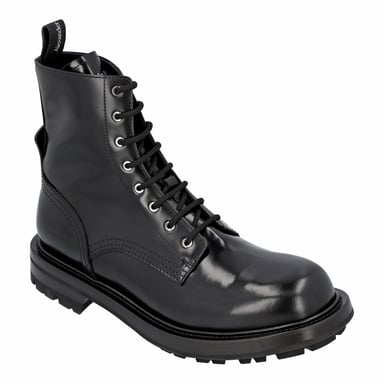 Alexander McQueen Smooth leather combat boots