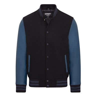 Chaqueta bomber universitaria de cuero y lana con diseño de béisbol Letterman - Génova
