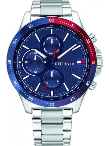 Tommy Hilfiger Bank reloj de los hombres de plata 1791718