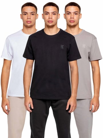 Kruze | Paquete de 3 Camisetas de Cuello Redondo para Hombre - Variadas
