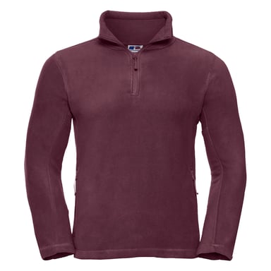 Russell Mens 1/4 Zip Outdoor Fleece Top (Burgundy)