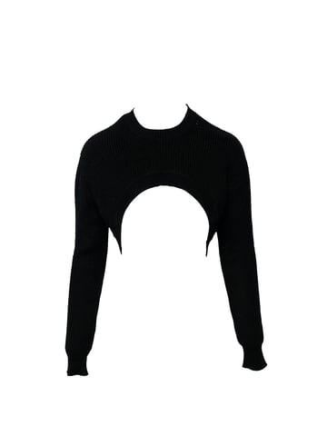 Givenchy Cropped Sweater in Black Cotton