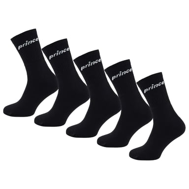 Prince Tennis paquete de 5 calcetines negros para hombre