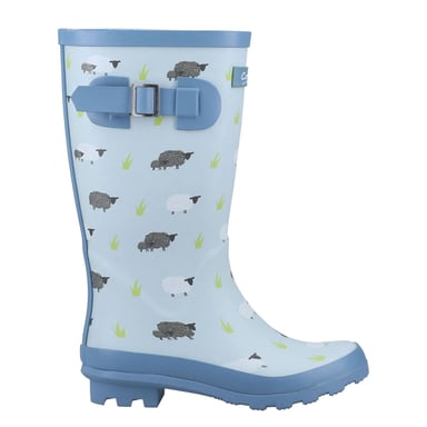 Cotswold Womens/Ladies Farmyard Sheep Wellington Boots (Blue)