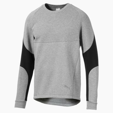Puma masculina evostripe tripulación sudadera jersey gris 580091 03