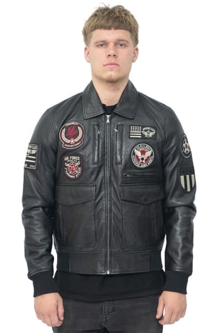 Chaqueta bomber de cuero Air Force para hombre - Dublin