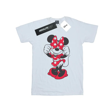 Disney Womens/Ladies Minnie Mouse Bow Eyes Cotton Boyfriend T-Shirt (White)