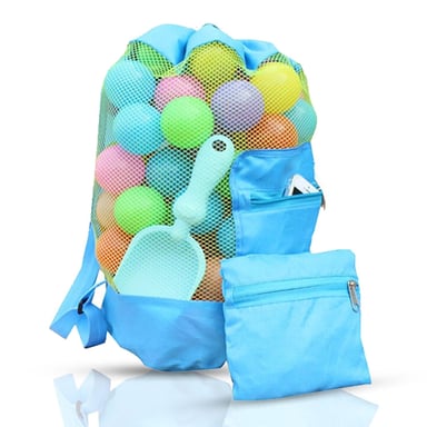 Doodle Storage Toy Play Mat Drawstring Organizer Foldable Large Kids Bag - Blue