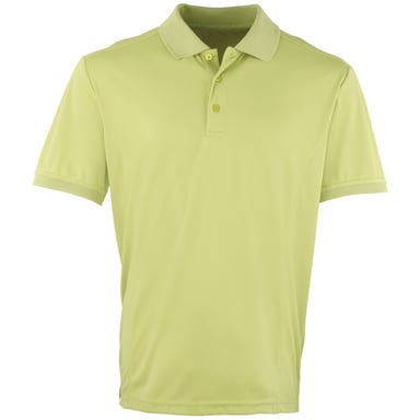 Premier Mens Coolchecker Pique Short Sleeve Polo T-Shirt (Lime)