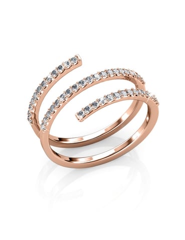 Anillo Espiral - Oro rosa y Cristal