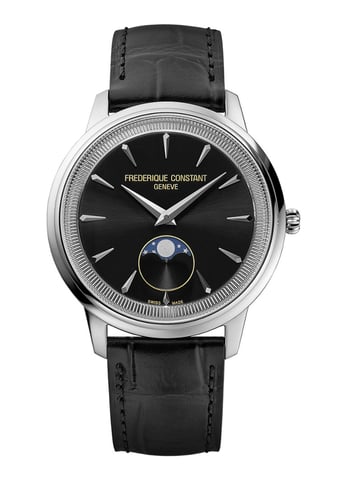 Frédérique Constant Moneta Moonphase Unisex's Black Watch FC-206B3S6