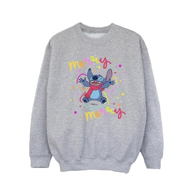 Disney Girls Lilo & Stitch Merry Rainbow Sweatshirt (Sports Grey)