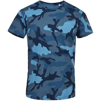 SOLS Mens Camo Short Sleeve T-Shirt (Blue Camo)