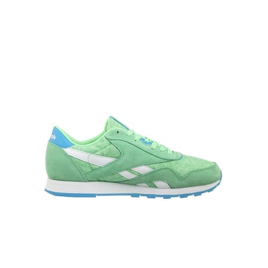 Reebok Classic Nylon Waved Lace-Up Green Leede Leather Kids Trainers BD3858