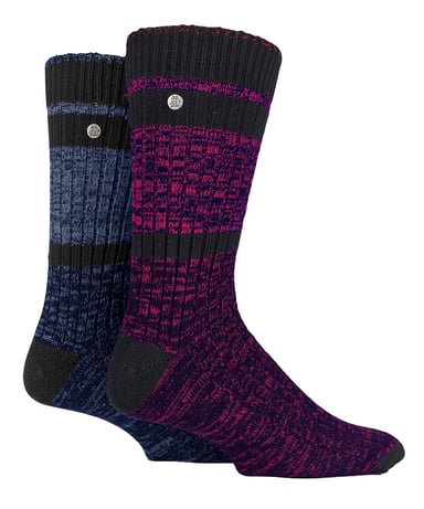 Calcetines de Algodón para Hombre | Jeep | Calcetines de punto de peso medio, calcetines de diario - Petrol / Púrpura