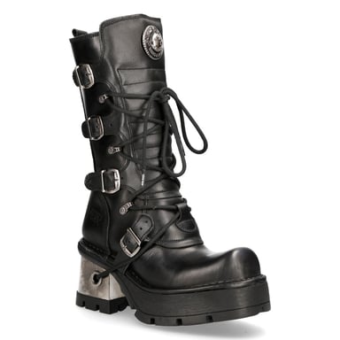 Botas góticas de cuero de media caña para mujer de New Rock 373-S33
