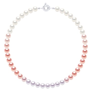 Necklace of Real Cultured Freshwater Pearls and Round 8-9 mm