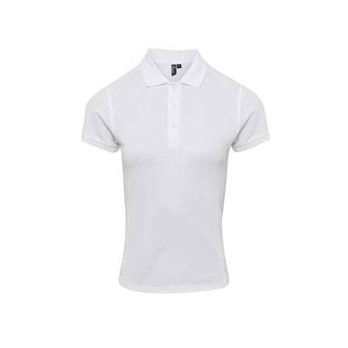 Premier Womens/Ladies Coolchecker Plus Piqu Polo With CoolPlus (White)