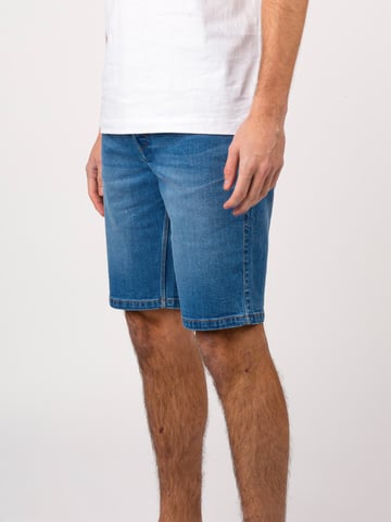 Luke 1977 Men's Short Edward Mid Blue Wash Denim Shorts in Blue