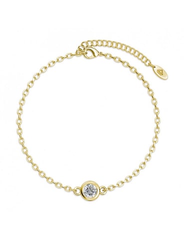 Pulsera con Piedras de Nacimiento - Oro y Cristal