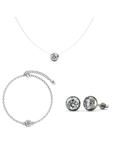Conjunto Luna - Plata y Cristal