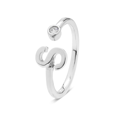Anillo Luxenter  de Plata de Ley 925 con Circonita Brillante acabado en rodio - Alphabet
