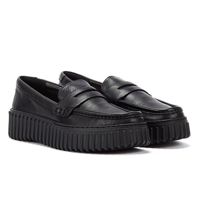 Zapatos de comodidad de cuero para mujer Clarks Torhill Penny en negro