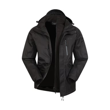 Mountain Warehouse Mens Bracken Extreme 3 in 1 Waterproof Jacket (Black)