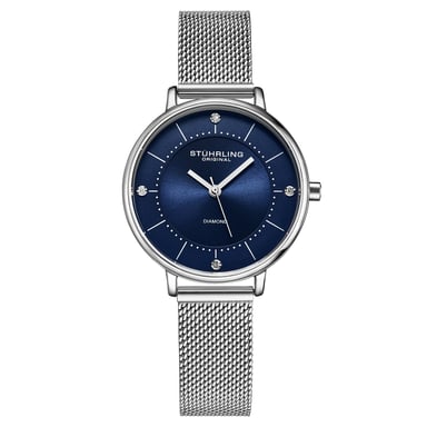 Navy Blue and Silver Almasi Quartz 34mm