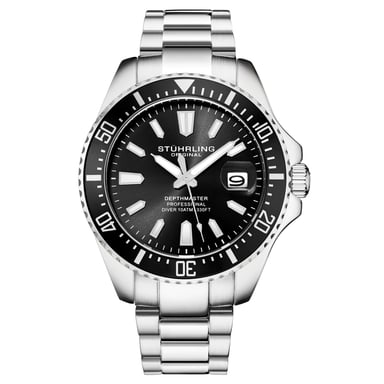 Silver and Black Depthmaster Quartz 42mm