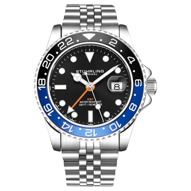 Black and Blue Meridian GMT Quartz 42mm