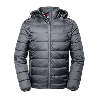 Russell Mens Nano Hooded Padded Jacket (Iron)