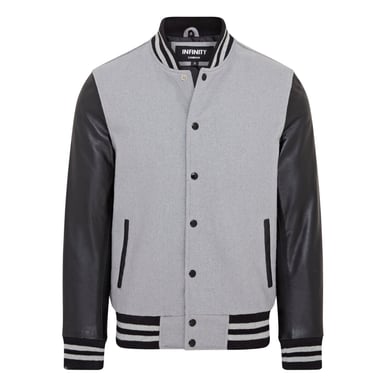 Chaqueta bomber universitaria de cuero y lana con diseño de béisbol Letterman - Génova