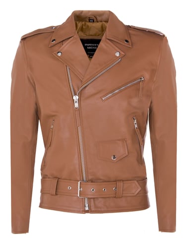 Chaqueta de cuero para motociclista Brando Biker Rock