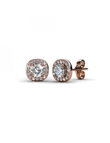 Pendientes Cushy - Oro rosa y cristal