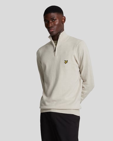 Lyle & Scott Cotton Merino 1/4 Zip Jumper Grey