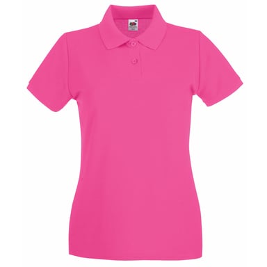 Fruit Of The Loom Ladies Lady-Fit Premium Short Sleeve Polo Shirt (Fuchsia)