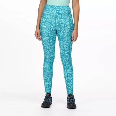 Regatta Womens/Ladies Holeen II Animal Print Leggings (Enamel Blue)