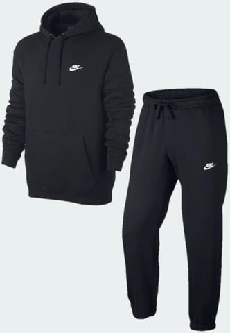 Chándal negro con capucha y forro polar Sportswear Club de Nike para hombre