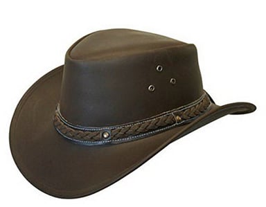 Sombrero de vaquero australiano de cuero auténtico Outback