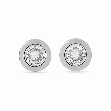 Pendientes Luxenter, button de plata de ley 925 y circonita brillante acabado baño rodio
