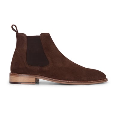 Botines Chelsea sin cordones de piel de ante marrón para hombre de London Brogues